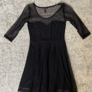Material Girl - Black Mesh A-Line Dress (M)